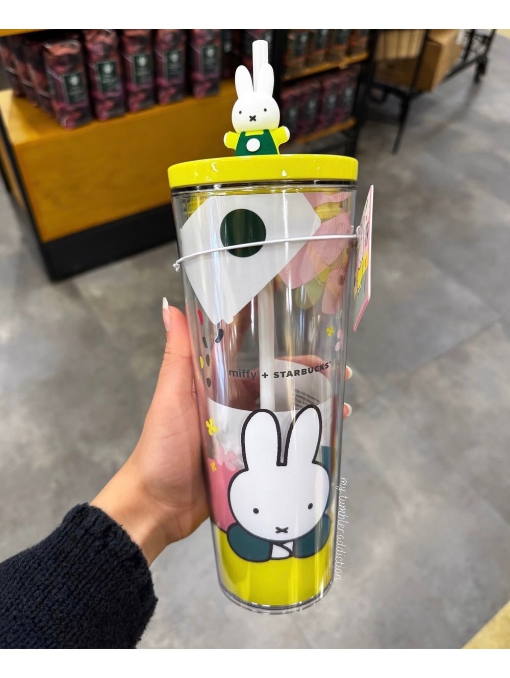 Starbucks x Miffy 24oz cold cup tumbler Miffy barista straw topper